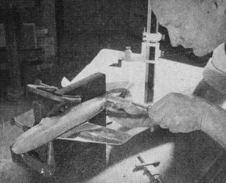 Model is assembled for test at transonic speed in wind tunnel with bump - Airplanes and Rockets