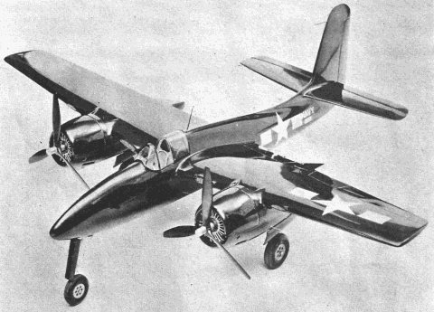 Grumman F7F article from June 1957 American Modeler - Airplanes and Rockets