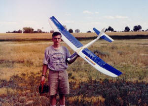 Kirt Blattenberger holding Great Planes Spectra - Loveland, Colorado, 2001 - Airplanes and Rockets