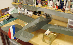 Sopwith Camel sitting on leveling blocks for wing incidence adjustment - Airplanes and Rockets