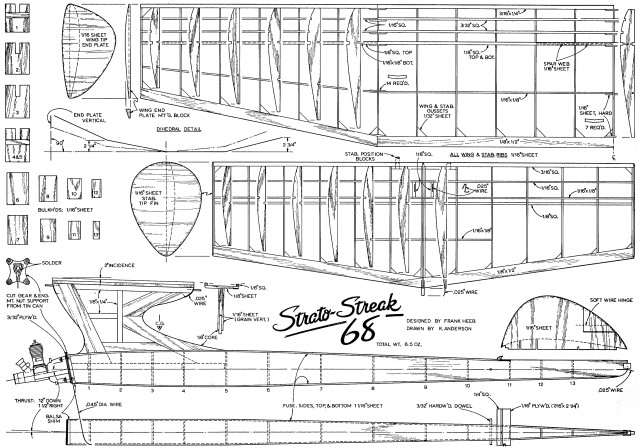 Strato-Streak 68 Plans from December 1968 American Aircraft Modeler - Airplanes and Rockets