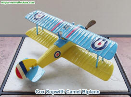 Cox Sopwith Camel Biplane Control Line Model, rear view - Airplanes and Rockets