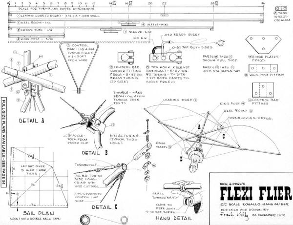 Dick Eipper's Flexi-Flier Rollago Wing Plans, April 1974 American Aircraft Modeler - Airplanes and Rockets
