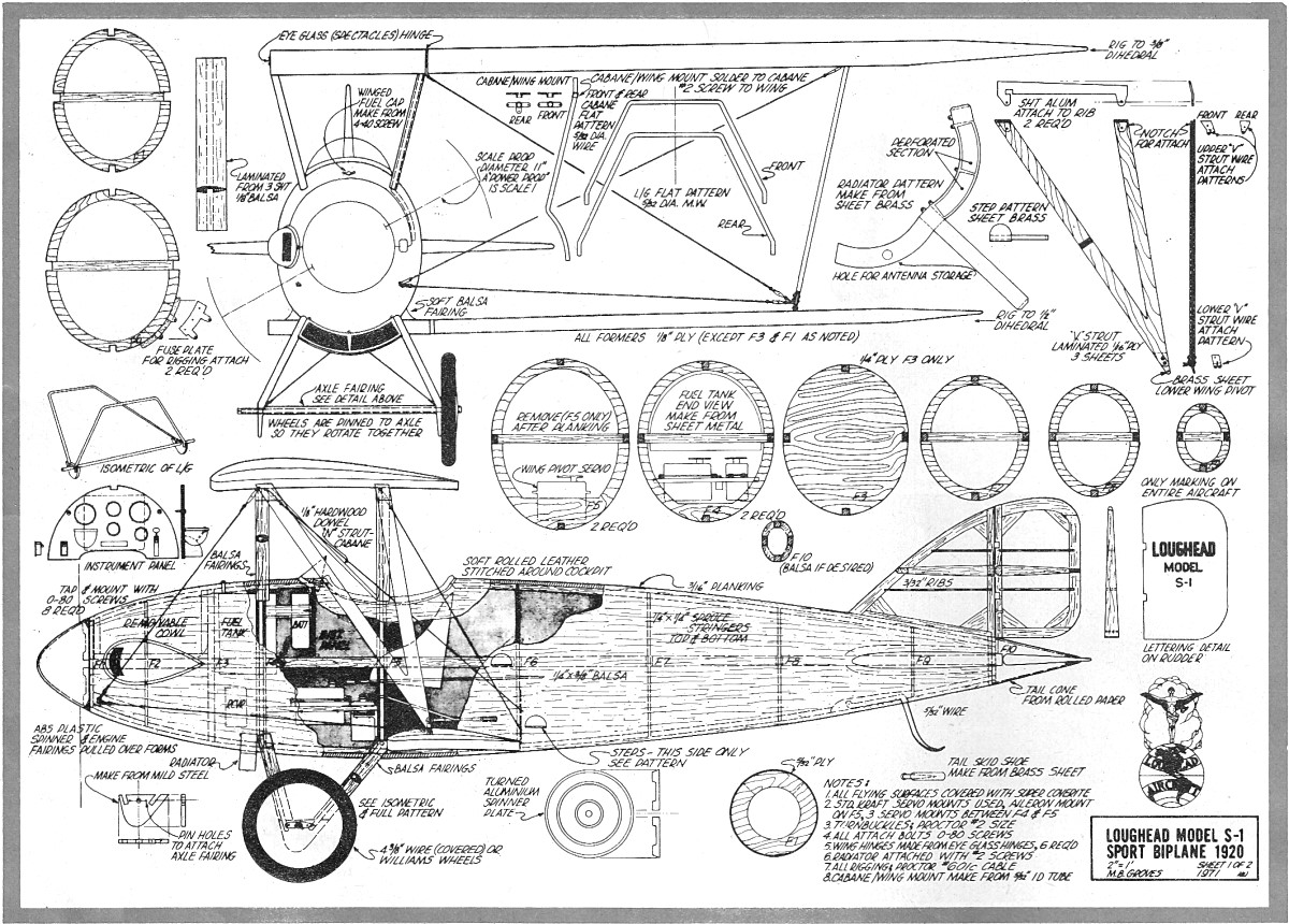 Free Model Airplane Plans Blueprints