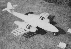 Gloaster Meteor F Mk.8 Control Line Model, As it is designed, the Meteor takes lots of careful planking around many bulkheads, January 1974 American Aircraft Modeler - Airplanes and Rockets