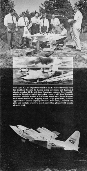 Models in Industry, An8 ft. 3 in. amphibian model of the Lockheed Hercules built to Lockheed-Georgia by Lanier, Annual Edition 1969 AAM - Airplanes and Rockets