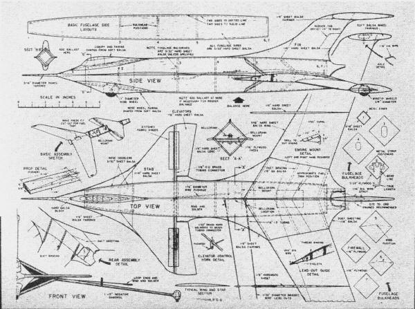 Perpy Plans, March 1957 American Modeler - Airplanes and Rockets