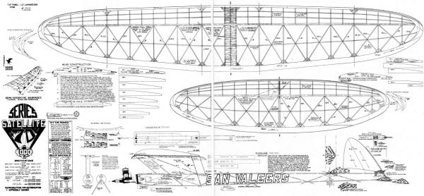 Satellite 1000 Class C Free Flight Airplane Plans from the May 1972 American Aircraft Modeler - Airplanes and Rockets