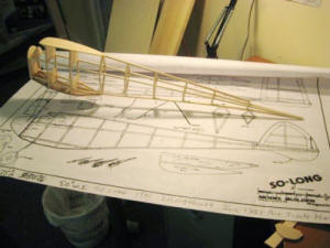 Steve S.'s So-Long Fuselage Framed on Plans - Airplanes and Rockets