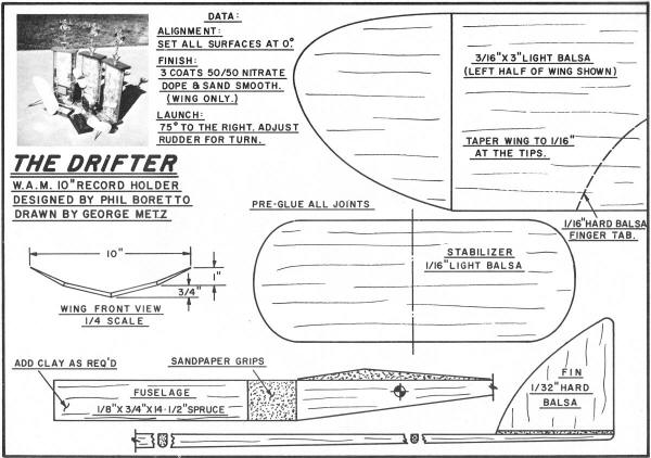 The Drifter Plans, September 1971 American Aircraft Modeler - Airplanes and Rockets
