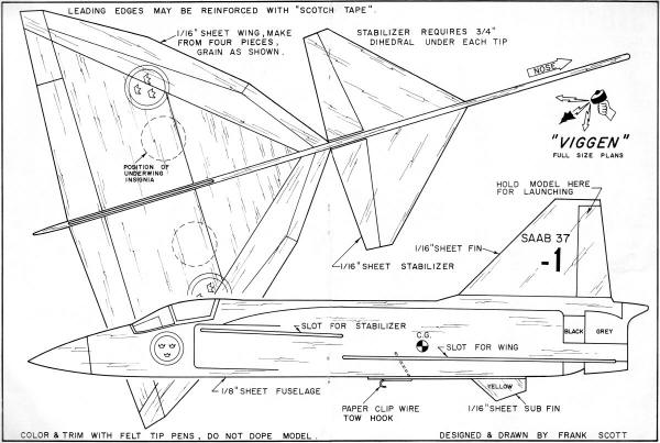 Viggen Catapult Laungh Glider Plans - Airplanes and Rockets