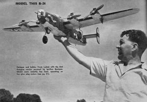 Designer and builder Frank Lashek with the first 4-engine version - Airplanes and Rockets