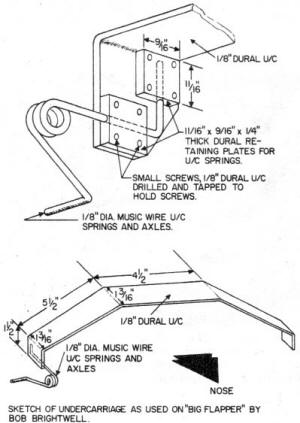 Sketch of undercarriage as used on "Big Flapper" - Airplanes and Rockets