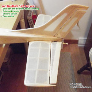 Tail Surfaces Covered w/Silkspan, Carl Goldberg 1/2A Skylane Empennage - Airplanes and Rockets