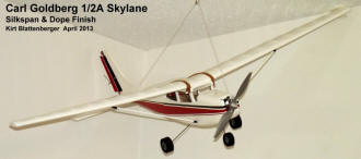 Carl Goldberg 1/2A Skylane, Silkspan & Dope Finish - Airplanes and Rockets