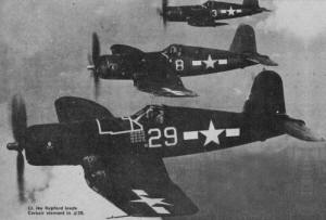 Lt. Ike Kepford leads Corsair element in #29 - Airplanes and Rockets