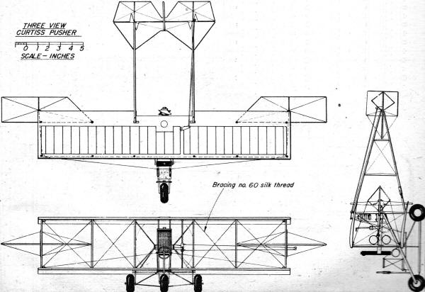 Curtiss Pusher 3-View - Airplanes and Rockets
