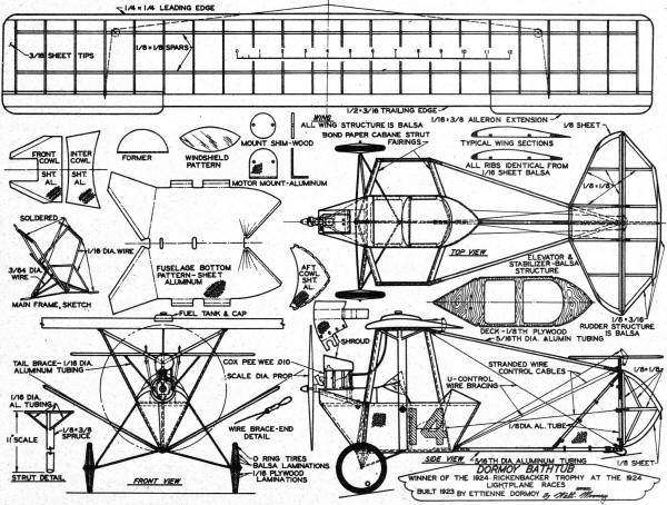 Walt Mooney Plans for Dormoy's Famous "Bathtub" - Airplanes and Rockets