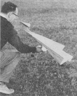 Former National air-model champion Henry Struck with experimental "Wing Thing." - Airplanes and Rockets