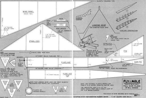 Flyangle Plans from the March 1970 American Aircraft Modeler - Airplanes and Rockets
