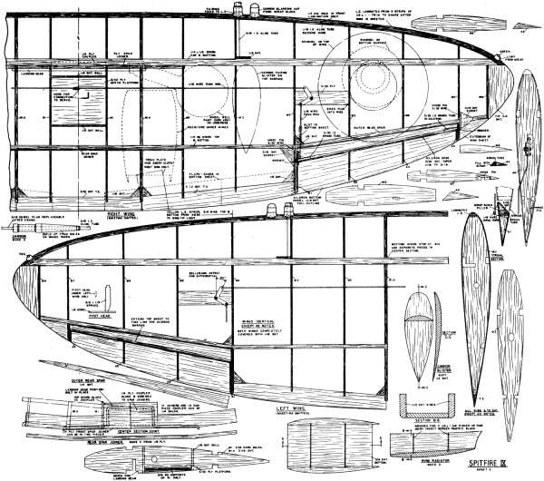 Spitfire IX Wing Plans Sheet - Airplanes and Rockets