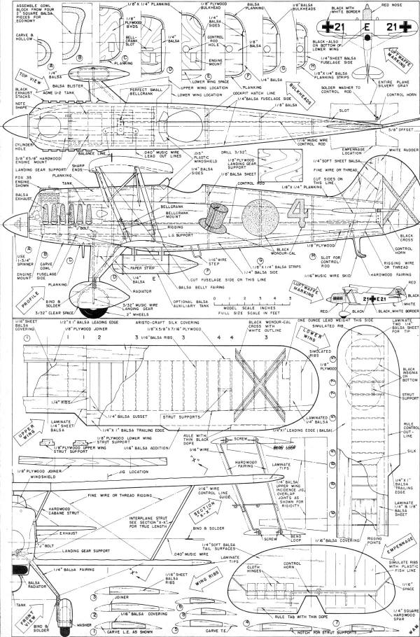 Heinkel He-1 Biplane Plans - Airplanes and Rockets