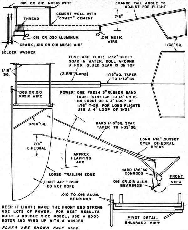 Ornithopter Flapper Plans - Airplanes and Rockets