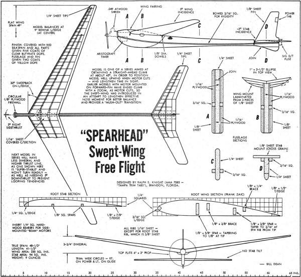 Spearhead Free Flight Airplane Plans - Airplanes and Rockets