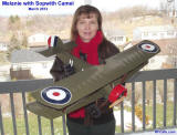 Supermodel Melanie with Sopwith Camel (top view) - Airplanes and Rockets