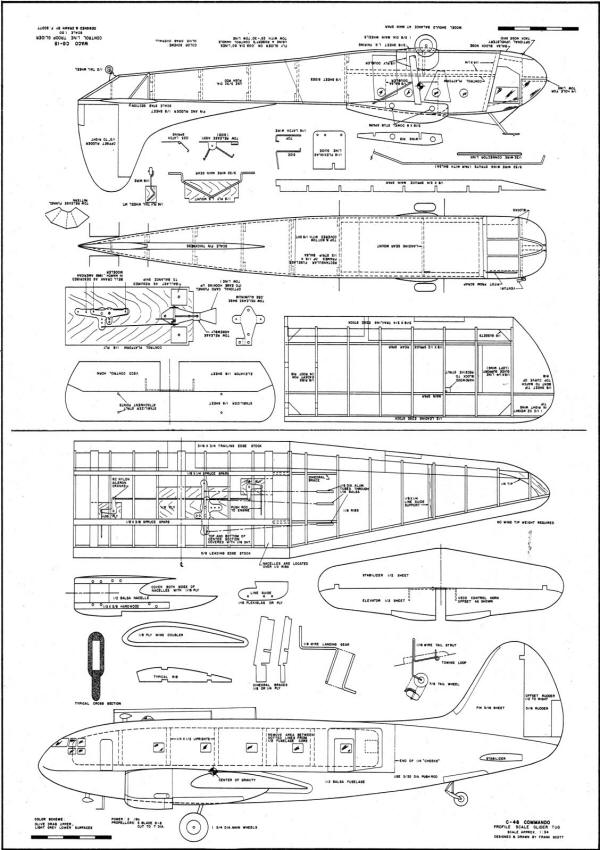 Control Line Troop Glider and C-46 Tow Plane Plans - Airplanes and Rockets