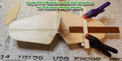 Electronics perf board as a drilling template for the elevator hinge line - Airplanes and Rockets
