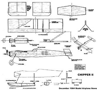 Chipper II Plans, December 1964 Model Airplane News - Airplanes and Rockets
