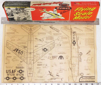 Comet F-86D Sabre Jet kit box and plans - Airplanes and Rockets
