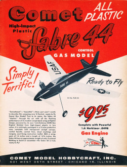 Comet Sabre 44 Ready-to-Fly C/L Model, January 1955 Model Airplane News - Airplanes and Rockets