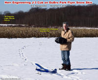 Herr Engineering J-3 Cub on DuBro Park Flyer Snow Skis - Airplanes and Rockets