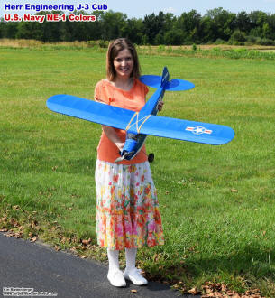 Supermodel Melanie with my Herr Engineering J-3 Cub - Airplanes and Rockets