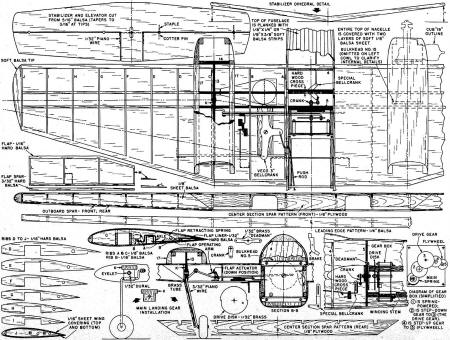 Pandemonium Airlines Retractable Gear Twin Engine Plans (sheet 2) - Airplanes and Rockets