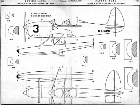 Ryan Seaplane Solid Scale Model 3-View (sheet 2) - Airplanes and Rockets