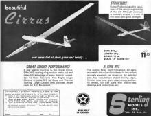 Sterling Cirrus glider advertisement in November 1973 American Aircraft Modeler - Airplanes and Rockets