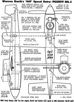 Warren Kurth's "049" Speed Entry: Peanut Mk.2, October 1961 American Modeler - Airplanes and Rockets