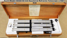 Sears 6305A "Discoverer" 60 mm Equatorial Refractor Telescope (top tray) - Airplanes & Rockets