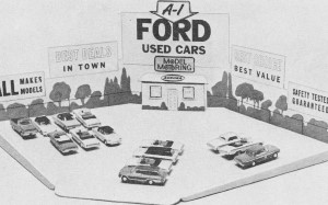 Aurora Plastic's A-1 Ford Used Car Lot - Airplanes and Rockets
