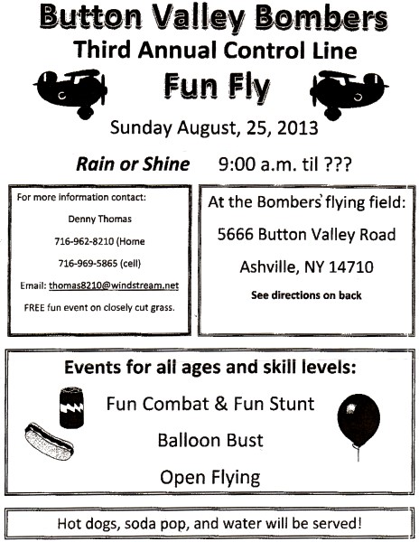 Button Valley Bombers 3rd Annual Contrl Line Fun fly - Airplanes and Rockets