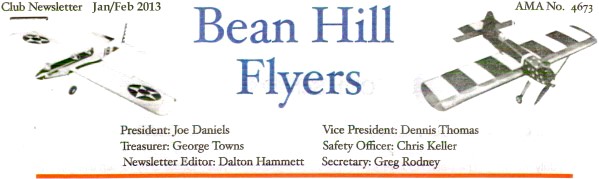 Bean Hill Flyers Newsletter - January/February 2013 - Airplanes and Rockets