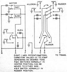 Citizen-Ship 8-Channel Switching System Schematic, August 1958 American Modeler - Airplanes and Rockets
