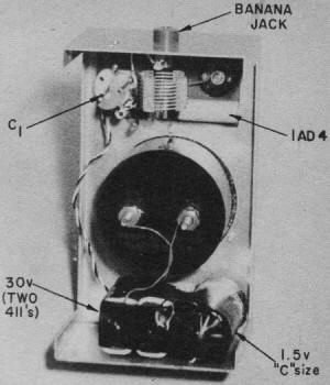 Rear view of field strength meter showing placement of component parts - Airplanes and Rockets