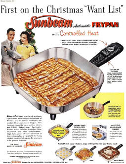 Sunbeam Model FP-11A Electric Frypan Advertisement c1956 - Airplanes and Rockets
