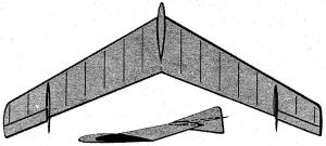 Wing setting of center portion is uniform to rudders - Airplanes and Rockets