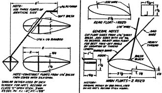 Class D floats used by Joe Dodson on stick and fuselage designs - Airplanes and Rockets