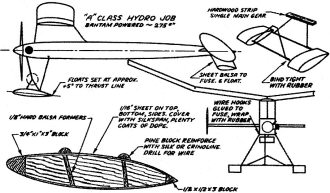Adaptation of floats to one-wheeler free-flight gassie by John Worth - Airplanes and Rockets